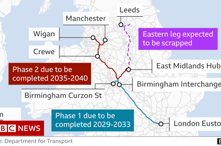  Rail upgrade pledge as Leeds HS2 leg to be scrapped – BBC News