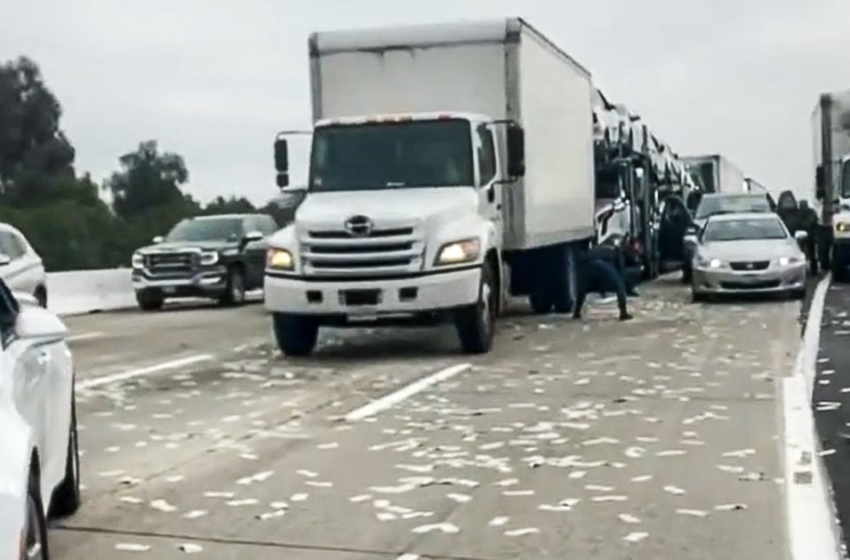  Armored truck spills money on California freeway sparking cash-grab frenzy – NBC News