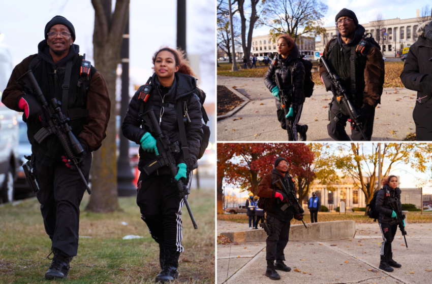  Armed father-daughter duo march alongside anti-Rittenhouse protesters — to protect them – New York Post