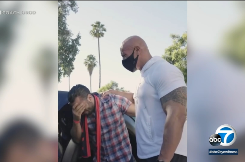  Dwayne The Rock Johnson gives his custom truck to deserving fan from Culver City – KABC-TV