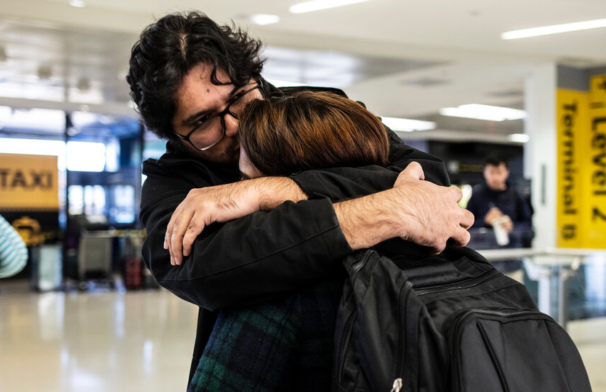  Airports Are Scenes of Joyous Reunions as U.S. Reopens – The New York Times