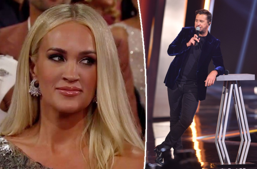  Carrie Underwood side-eyes Luke Bryan over Aaron Rodgers joke at CMA Awards 2021 – Page Six