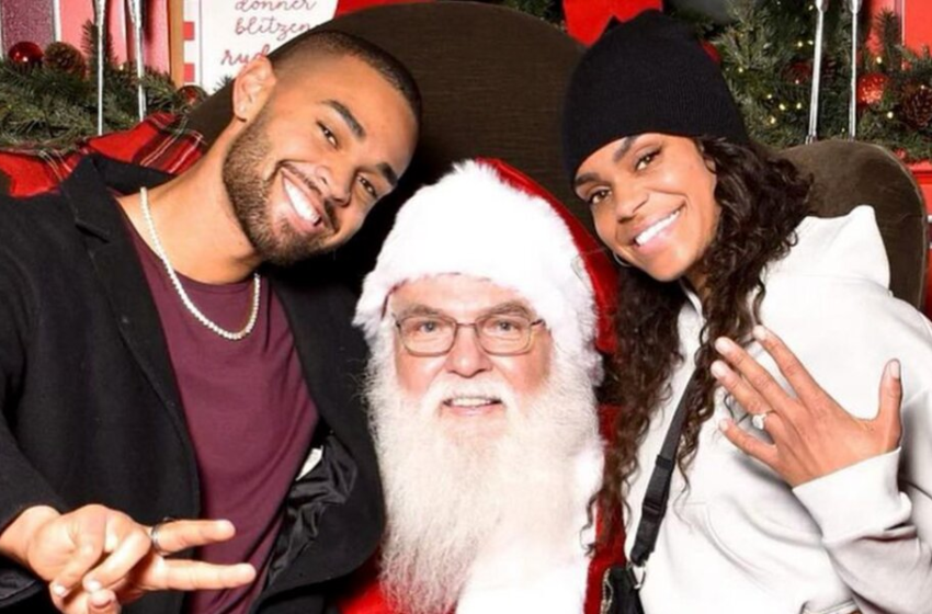  Michelle Young and Nayte Olukoya Sit on Santas Lap as They Celebrate Their First Christmas Together – Yahoo Entertainment