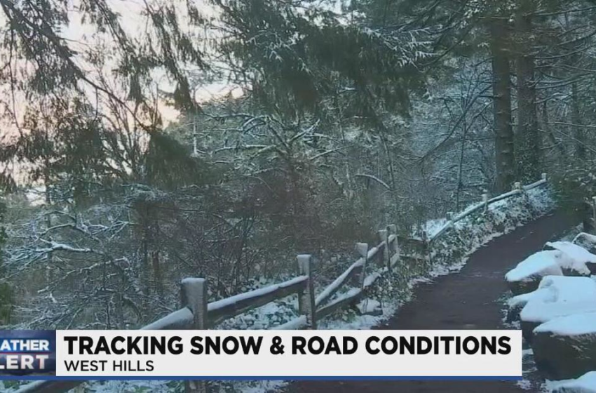  Road conditions a concern as snow could continue Monday morning – KPTV.com