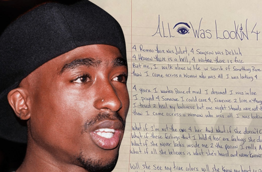  Tupac Shakurs Poem To GF Up For Sale, Inspiration For All Eyez On Me – TMZ