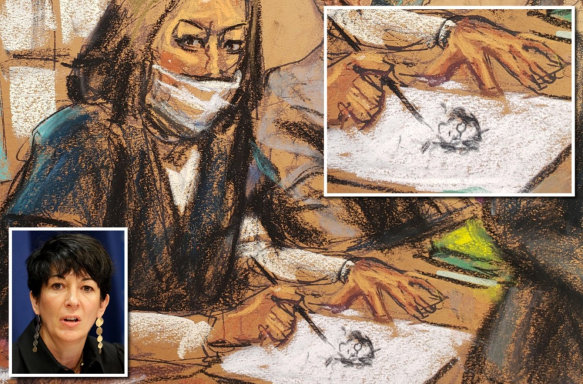  Ghislaine Maxwell makes her own drawings of the court sketch artists during trial – New York Post