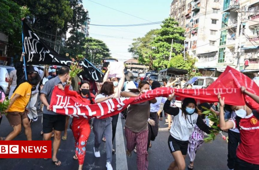  Military truck rams into group of Myanmar protesters in Yangon – BBC News