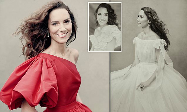  Kate at 40 in intimate and timeless new portraits as she dons Dianas pearl and diamond earrings – Daily Mail