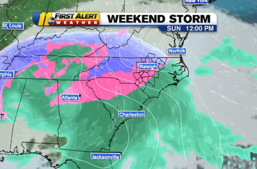  NC weather forecast: Ice, sleet, freezing rain more likely Sunday than snow in North Carolina – WTVD-TV