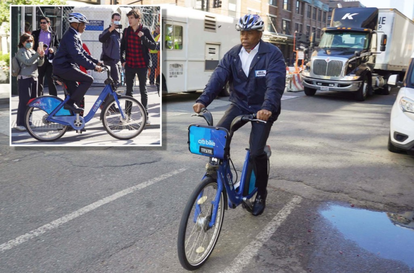  Eric Adams bikes to work on second day in office: On the road again! – New York Post