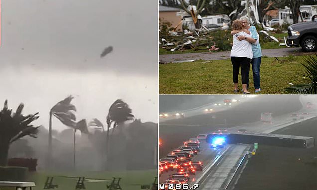  Winter storm brings FOUR tornadoes to Florida, with twisters that hit speeds of 118mph – Daily Mail