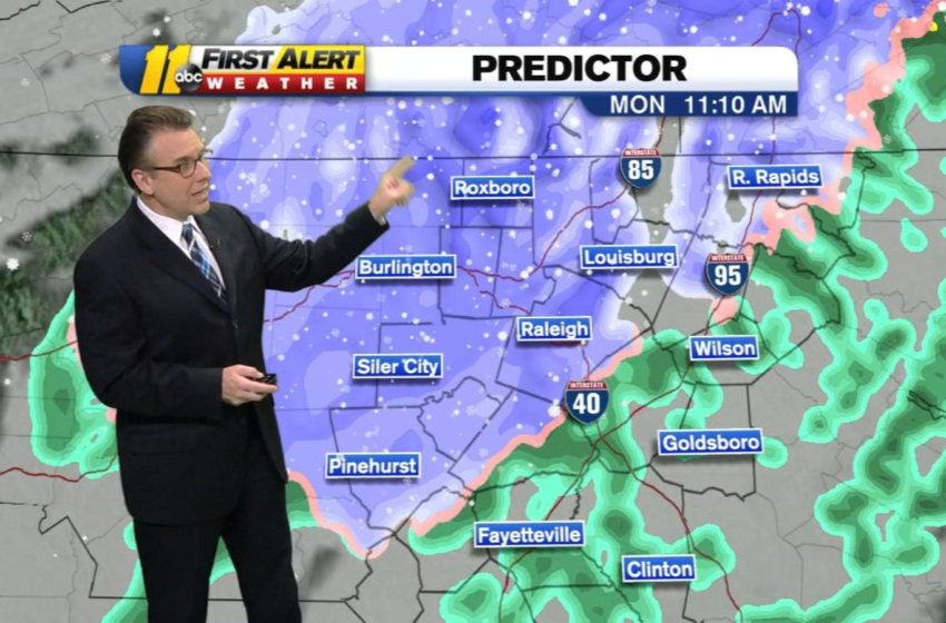  NC weather forecast: Freezing temperatures arrive Monday to turn heavy rain into snow – WTVD-TV