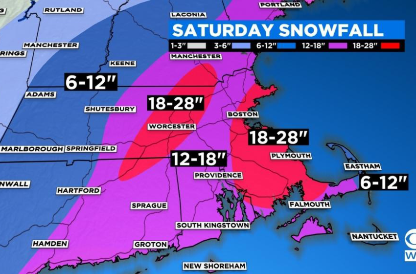  Blizzard Warning For Potentially Historic Storm That’s Likely To Bring More Than 2 Feet Of Snow – CBS Boston