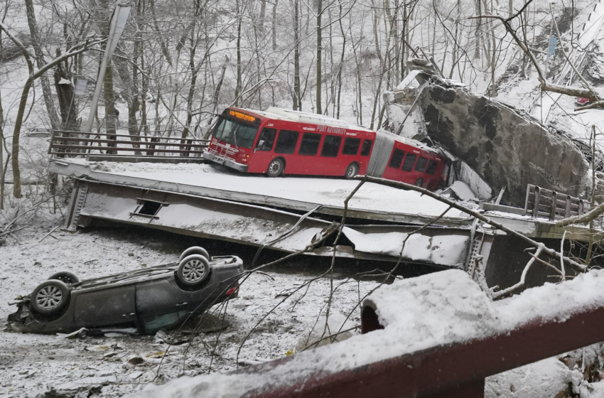  Bridge collapses, drops city bus into Pittsburgh ravine – Associated Press