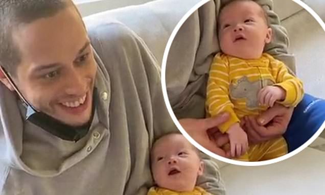  Pete Davidson meets John Mulaney and Olivia Munns son Malcolm and gets the newborn to crack a smile – Daily Mail