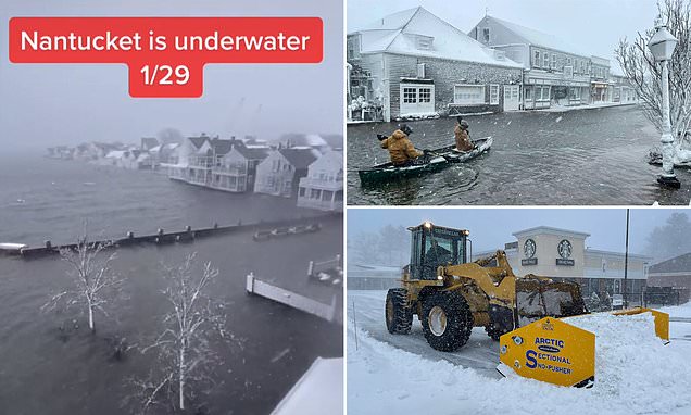  Incredible video shows Nantucket UNDERWATER as winter storm barrels through New England – Daily Mail