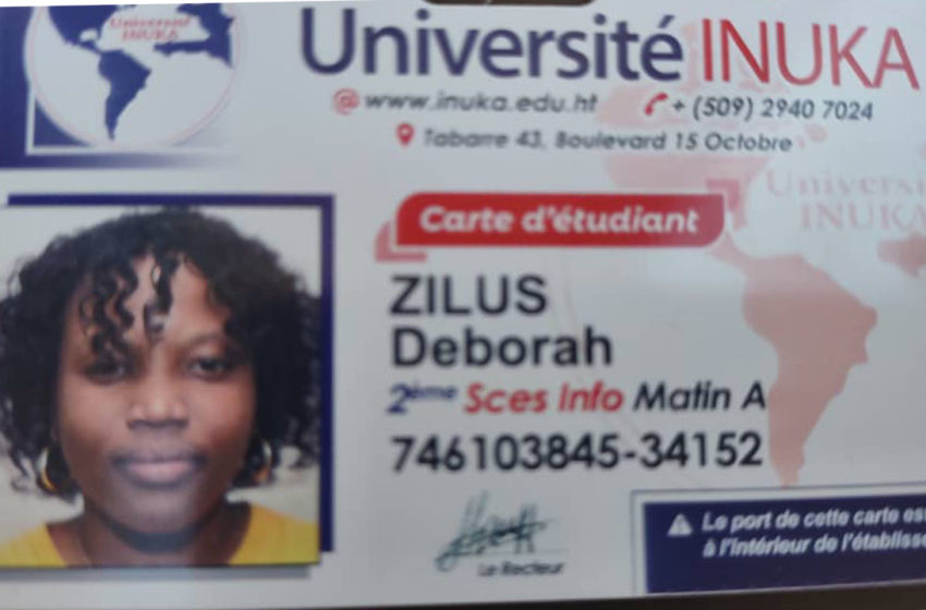  L’étudiante Déborah Zilus libérée après environ dix (10) jours entre les mains des kidnappeurs.